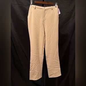Girls Evsie 13/14 school uniform Beige Straight-Leg Pants with adjustable sizing